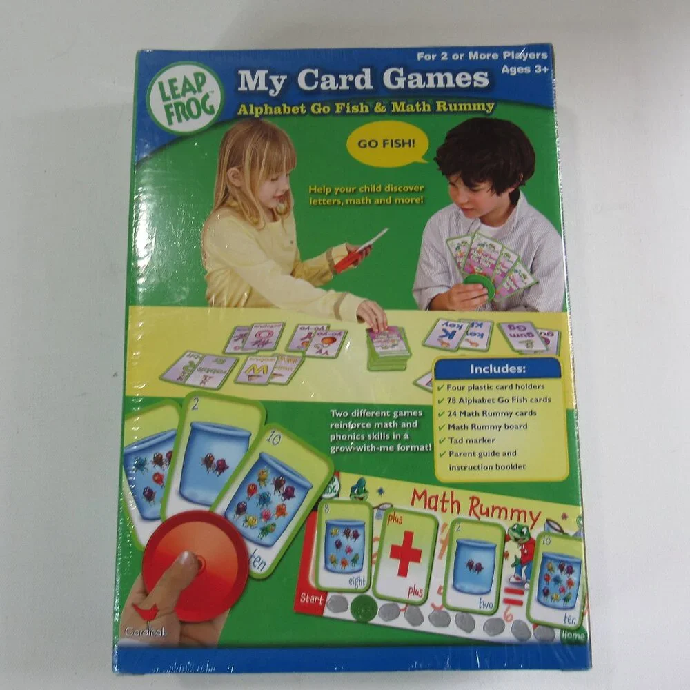 Leap Frog My Card Games Math Rummy Alphabet Go Fish Addition Subtraction NIB